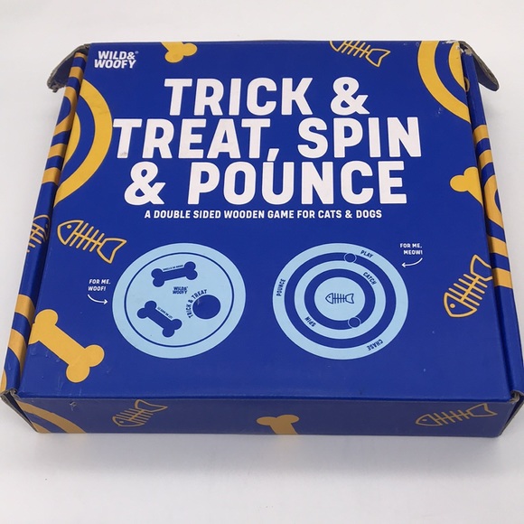 Wild & Woofy Trick & Treat, Spin & Pounce Wooden Pet Puzzle for 🐈 & 🐩 - Picture 3 of 8